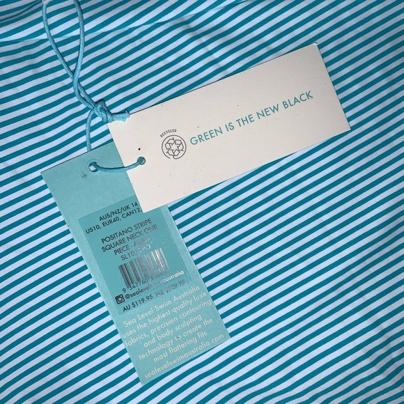 Sea Level Varsity Stripe Square Neck One-Piece Women’s Swimsuit NWT size 10 - Picture 13 of 16